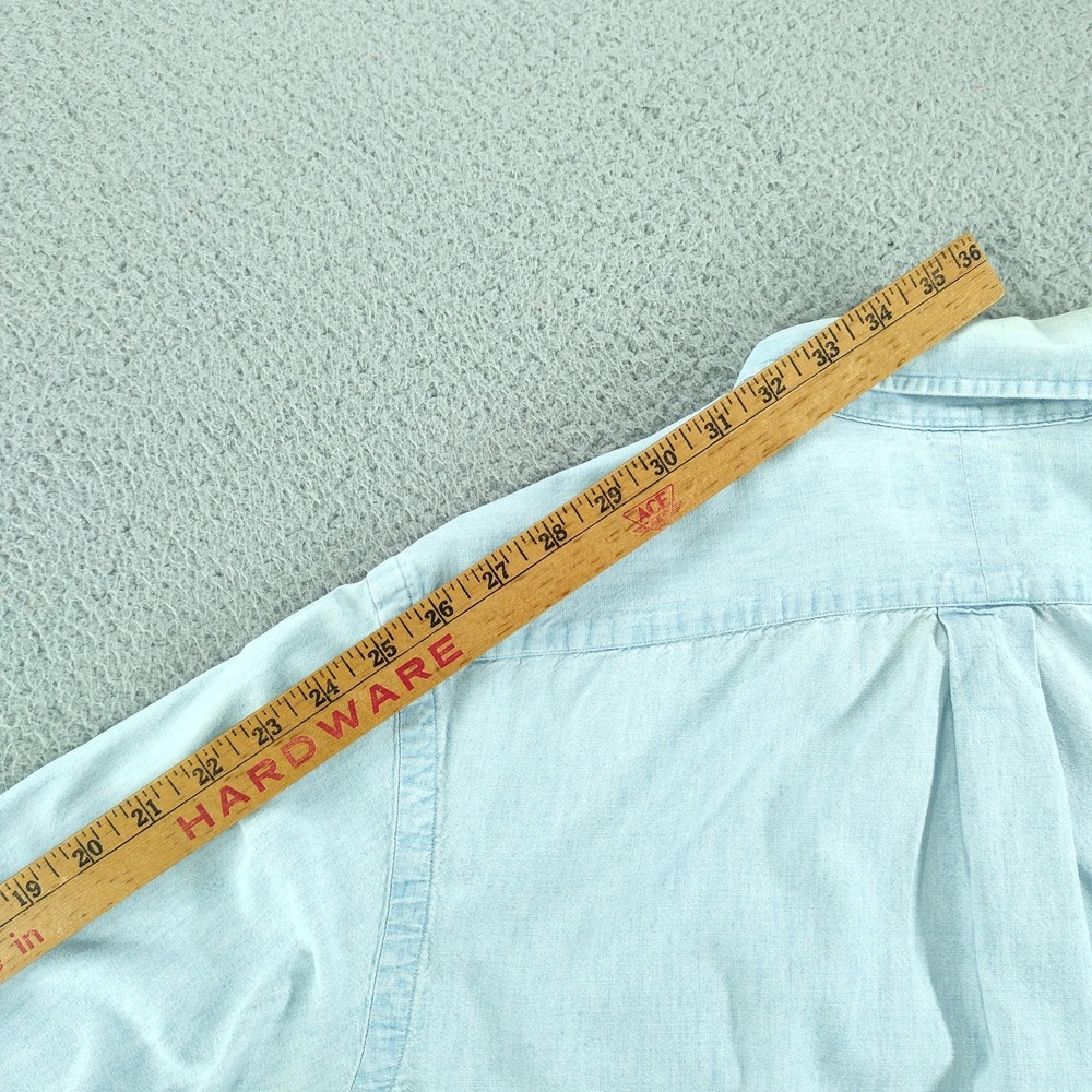 Ralph Lauren Shirt Men Large Light Blue Denim Custom Fit Button Down Long Sleeve - Picture 15 of 16